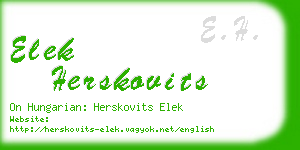 elek herskovits business card